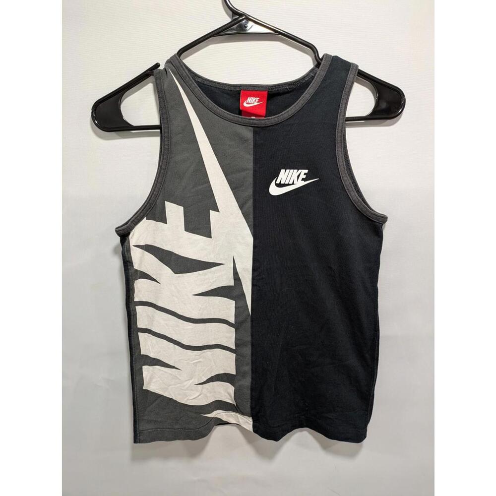 Vintage Womens Nike Black White Large Spell Out Logo Sleeveless Tank Top Shirt M